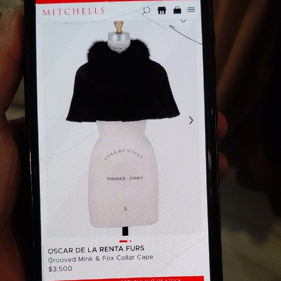 Oscar de la Renta Jackets & Blazers - Oscar de la Renta Navy Mink and Fox Collar Cape